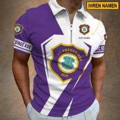 FC Erzgebirge Aue - Reißverschluss Poloshirt Sonderausgabe mit Ihrem Namen