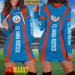 FC Hansa Rostock - Damenkleid mit Kapuze Sonderausgabe mit Ihrem Namen
