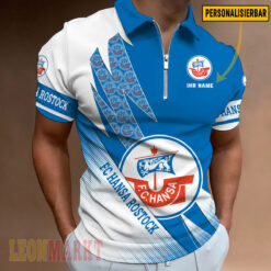 FC Hansa Rostock - Reißverschluss Poloshirt Neue Version mit Ihrem Namen