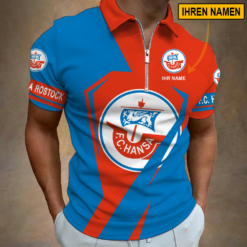 FC Hansa Rostock - Reißverschluss Poloshirt Sonderausgabe mit Ihrem Namen