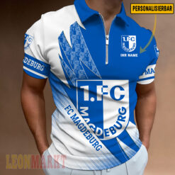1. FC Magdeburg - Reißverschluss Poloshirt Neue Version mit Ihrem Namen