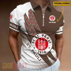 FC St. Pauli - Reißverschluss Poloshirt Neue Version mit Ihrem Namen