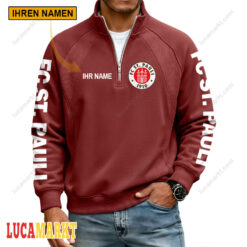FC St. Pauli – Pullover mit Reißverschluss Sonderausgabe mit Ihrem Namen