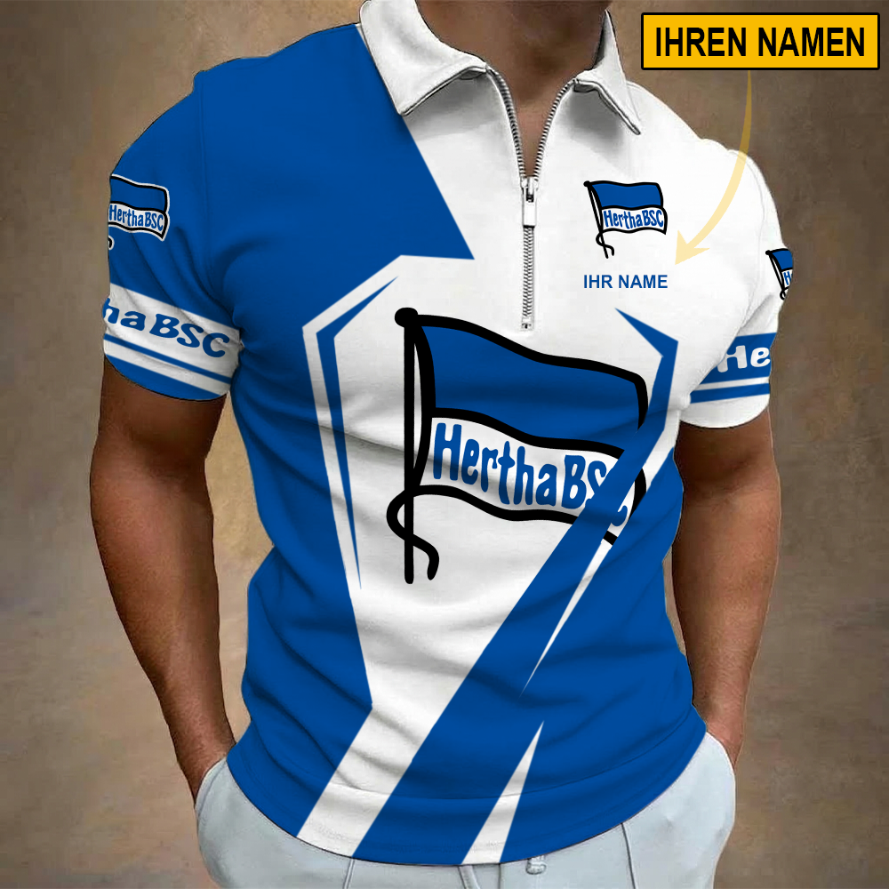 Hertha BSC – Reißverschluss Poloshirt Sonderausgabe mit Ihrem Namen Hertha BSC – Reißverschluss Poloshirt Sonderausgabe mit Ihrem Namen