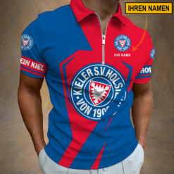 Holstein Kiel - Reißverschluss Poloshirt Sonderausgabe mit Ihrem Namen