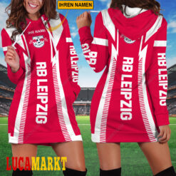 RB Leipzig - Damenkleid mit Kapuze Sonderausgabe mit Ihrem Namen