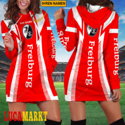 SC Freiburg - Damenkleid mit Kapuze Sonderausgabe mit Ihrem Namen