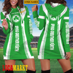 SpVgg Greuther Fürth - Damenkleid mit Kapuze Sonderausgabe mit Ihrem Namen
