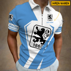 TSV 1860 München - Reißverschluss Poloshirt Sonderausgabe mit Ihrem Namen