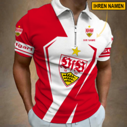 VfB Stuttgart - Reißverschluss Poloshirt Sonderausgabe mit Ihrem Namen