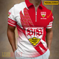 VfB Stuttgart - Reißverschluss Poloshirt Neue Version mit Ihrem Namen