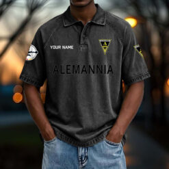 Alemannia Aachen – Vintage Wash Polo Neue Version mit Ihrem Namen