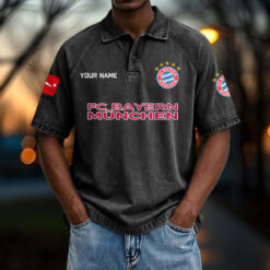 Bayern München - Vintage Wash Polo Neue Version mit Ihrem Namen