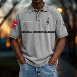 Borussia Mönchengladbach - Vintage Wash Polo Neue Version mit Ihrem Namen