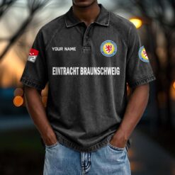 Eintracht Braunschweig - Vintage Wash Polo Neue Version mit Ihrem Namen