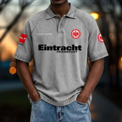 Eintracht Frankfurt - Vintage Wash Polo Neue Version mit Ihrem Namen
