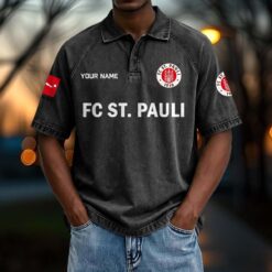 FC St. Pauli – Vintage Wash Polo Neue Version mit Ihrem Namen