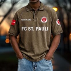 FC St. Pauli - Vintage Wash Polo Neue Version mit Ihrem Namen