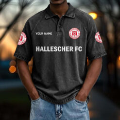 Hallescher FC – Vintage Wash Polo Neue Version mit Ihrem Namen