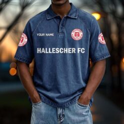 Hallescher FC - Vintage Wash Polo Neue Version mit Ihrem Namen
