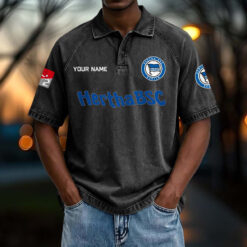 Hertha BSC – Vintage Wash Polo Neue Version mit Ihrem Namen