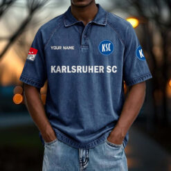 Karlsruher SC - Vintage Wash Polo Neue Version mit Ihrem Namen