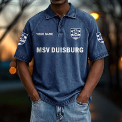 MSV Duisburg - Vintage Wash Polo Neue Version mit Ihrem Namen