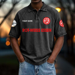 Rot-Weiss Essen - Vintage Wash Polo Neue Version mit Ihrem Namen