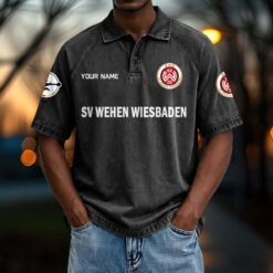 SV Wehen Wiesbaden - Vintage Wash Polo Neue Version mit Ihrem Namen