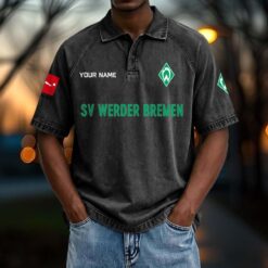 SV Werder Bremen – Vintage Wash Polo Neue Version mit Ihrem Namen
