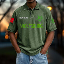 VfL Wolfsburg - Vintage Wash Polo Neue Version mit Ihrem Namen