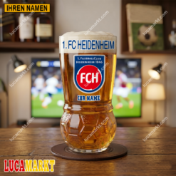 1. FC Heidenheim - Fußball Bierglas Limitierte Auflage mit Ihrem Namen