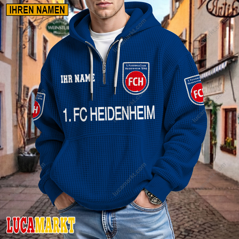 1. FC Heidenheim – Waffel-Hoodie Neue Edition mit Ihrem Namen 1. FC Heidenheim – Waffel-Hoodie Neue Edition mit Ihrem Namen