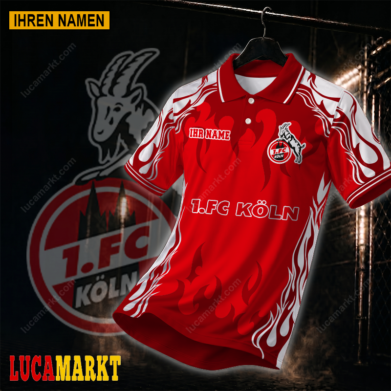 1. FC Köln – Polo Hemd Neuer Stil mit Ihrem Namen 1. FC Köln – Polo Hemd Neuer Stil mit Ihrem Namen