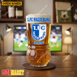 1. FC Magdeburg - Fußball Bierglas Limitierte Auflage mit Ihrem Namen