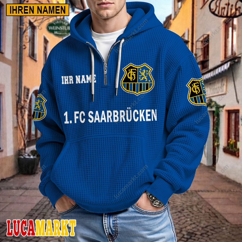 1. FC Saarbrücken – Waffel-Hoodie Neue Edition mit Ihrem Namen 1. FC Saarbrücken – Waffel-Hoodie Neue Edition mit Ihrem Namen