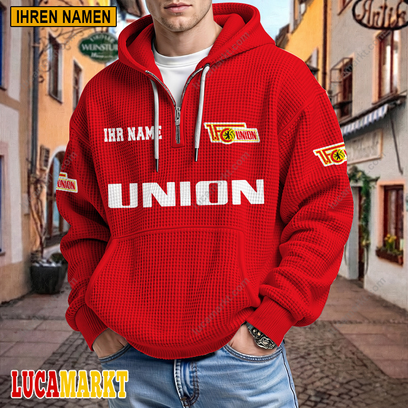 1. FC Union Berlin – Waffel-Hoodie Neue Edition mit Ihrem Namen 1. FC Union Berlin – Waffel-Hoodie Neue Edition mit Ihrem Namen