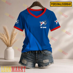 Adler Mannheim - Damen V-Shirt Neue Version mit Ihrem Namen