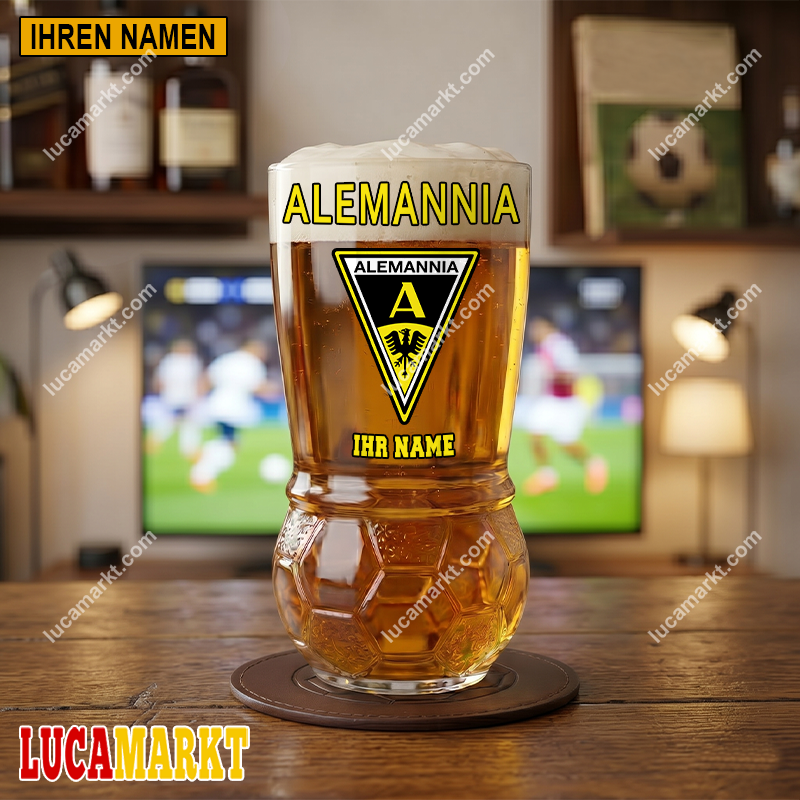 Alemannia Aachen – Fußball Bierglas Limitierte Auflage mit Ihrem Namen Alemannia Aachen – Fußball Bierglas Limitierte Auflage mit Ihrem Namen