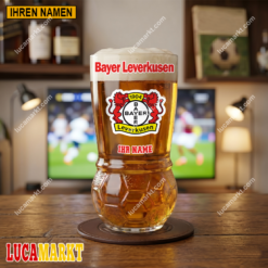 Bayer 04 Leverkusen - Fußball Bierglas Limitierte Auflage mit Ihrem Namen