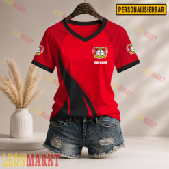 Bayer 04 Leverkusen - Damen V-Shirt Neue Version mit Ihrem Namen