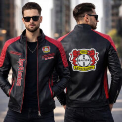 Bayer 04 Leverkusen – Slim-Fit-Lederjacke Sonderedition mit Ihrem Namen