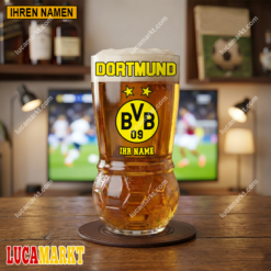 Borussia Dortmund - Fußball Bierglas Limitierte Auflage mit Ihrem Namen