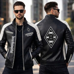 Borussia Mönchengladbach – Slim-Fit-Lederjacke Sonderedition mit Ihrem Namen