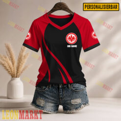 Eintracht Frankfurt - Damen V-Shirt Neue Version mit Ihrem Namen