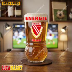 Energie Cottbus - Fußball Bierglas Limitierte Auflage mit Ihrem Namen