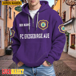 FC Erzgebirge Aue - Waffel-Hoodie Neue Edition mit Ihrem Namen
