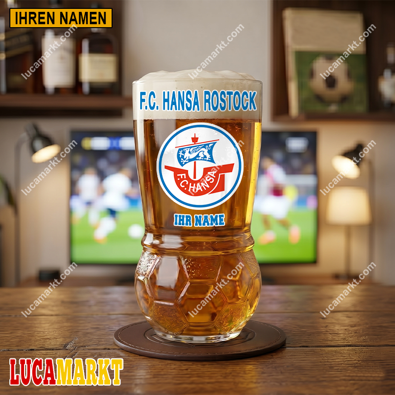 FC Hansa Rostock – Fußball Bierglas Limitierte Auflage mit Ihrem Namen FC Hansa Rostock – Fußball Bierglas Limitierte Auflage mit Ihrem Namen