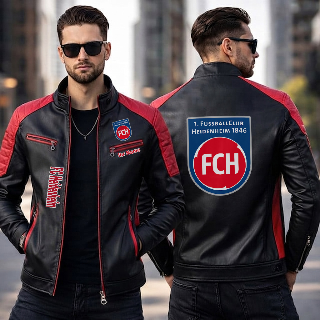 FC Heidenheim – Slim-Fit-Lederjacke Sonderedition mit Ihrem Namen FC Heidenheim – Slim-Fit-Lederjacke Sonderedition mit Ihrem Namen