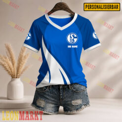 FC Schalke 04 - Damen V-Shirt Neue Version mit Ihrem Namen